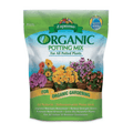 Espoma Organic Potting Mix packaging with images of flowers on a white background