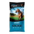 Blue Seal Inspire® Sport Horse Feed 50 lb bag, showing textured horse feed suitable for active sport horses.