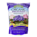 Organic African Violet potting mix in a 4 Qt bag, designed for healthy indoor plant growth, by Bradley Caldwell Inc.
