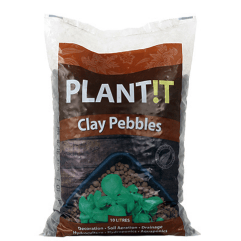 GROW!T® Brown clay pebbles for lawn and garden, 0.35 cu ft, natural decorative and drainage mulch in a clear bag