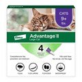 Elanco Advantage II large cat flea prevention packaging with a cat on the box.