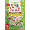 Packaging of Churu Fun Bites cat treats with images of cats and text on a white background.