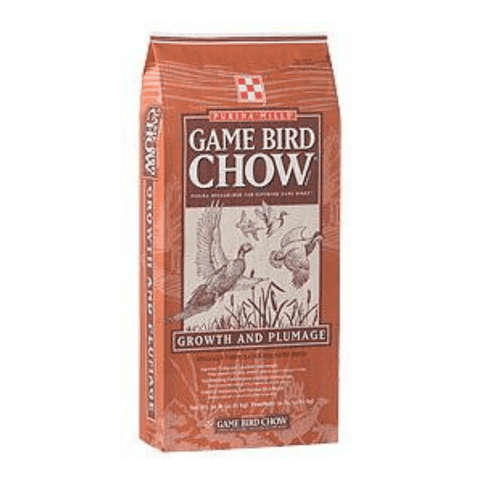 Purina Game Startena BMD Crumbles poultry feed in a 50 lb bag, designed for game bird nutrition and health.