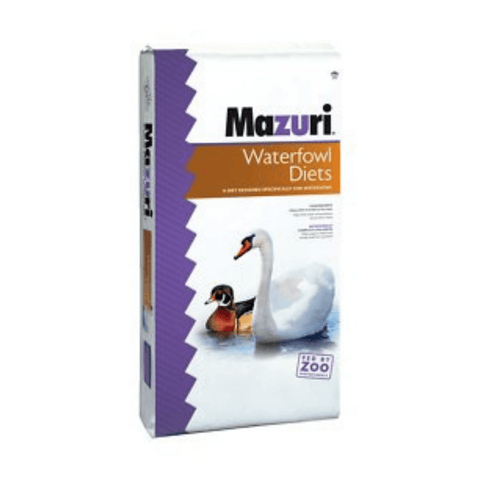 Mazuri Waterfowl Maintenance Diet poultry feed bag by The Mill, 50 lb bag of specialized waterfowl and poultry feed.