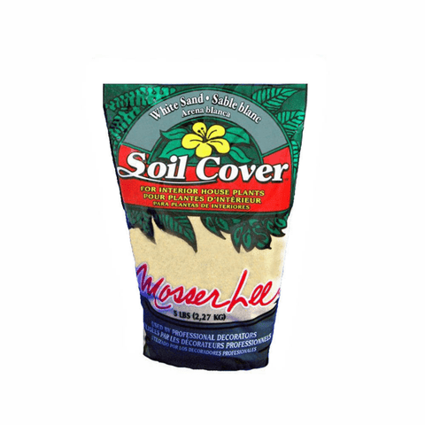 White sand soil cover in a 5 lb bag from BFG Supply Co, ideal for lawn and garden landscape projects.