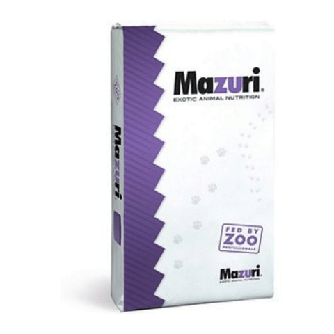 Purina Mazuri Maintenance Emu Diet livestock feed in a 50 lb bag, designed for emus' nutritional needs and healthy growth.