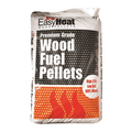 Bag of easy heat wood fuel pellets on a white background