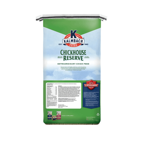 Kalmbach Chickhouse Reserve feed bag on a white background