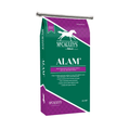 Alam Feed Cubes by The Mill, 50 lb horse feed bag with textured cubes for nutritious horse diet on a farm or stable.