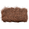 squared pine straw bale on a white background