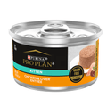 Canned Purina Pro Plan Development grain-free kitten food with chicken and liver pâté in a 3 oz can, suitable for young cats.