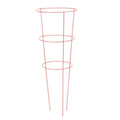 Red metal plant stand on a white background