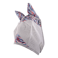 Cashel Crusader patterned fly mask with ears for small ponies, featuring American Wave design, made for horse protection.