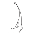 Black metal stand with curved design on a white background
