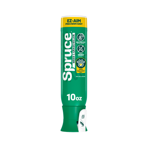 Spruce® 64 oz manual weed and grass killer bottle with spray nozzle for easy application in lawn and garden.