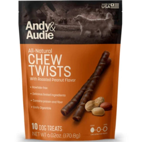 Andy & Audie All-Natural Peanut Chew Twist Dog Treats 
