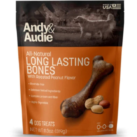 Andy & Audie All-Natural Long Lasting Peanut Bones Dog Treats 