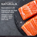 Diamond Naturals Skin & Coat Salmon and Potato dry dog food in a bag, highlighting healthy shine and nourishment for all life stages.