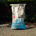 Purina Impact All Stages 12% Pelleted Horse Feed bag, showing the product label and packaging for horse nutrition.