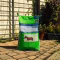 Nutrena Empower Digestive Balance horse supplement in a white container with a label, designed to support equine digestive health.