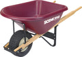 Scenic Road Manufacturing Wheelbarrow M6-1T 6CF with sturdy metal frame and large wheel, ideal for heavy-duty gardening and construction work.
