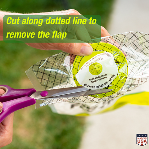 Rescue! Big Bag disposable fly trap for large fly populations, effective fly control device with bright yellow and trap opening.