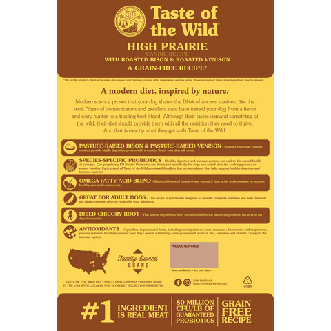 Taste of The Wild High Prairie Canine Formula with Roasted Bison & Roasted Venison Dry Dog Food
