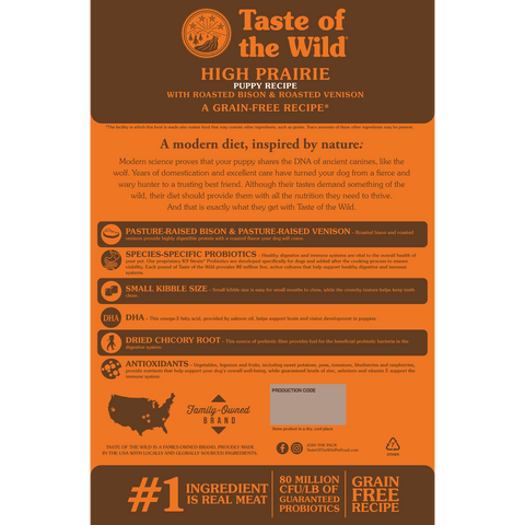 Taste of The Wild High Prairie Puppy Formula with Roasted Bison & Roasted Venison