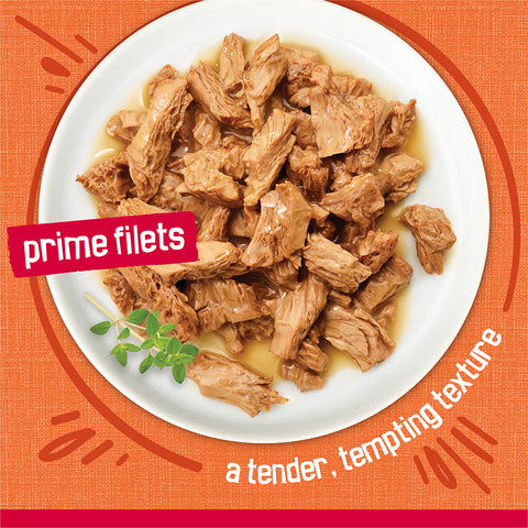 Friskies Prime Filets Chicken & Tuna Dinner in Gravy Canned Cat Food