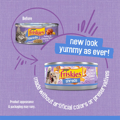Friskies Shred Turkey & Cheese Dinner in Gravy Canned Cat Food