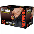 Black Brute Super Tuff Contractor Trash Bags by Presto Products, 42-gallon capacity, 20-pack, heavy-duty plastic waste bags.