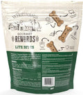Bradley Caldwell Inc. Wholesomes Gourmet Rewards Lite Bites dog treats in a 3lb bag, showing small, natural dog treats with a crunchy texture.