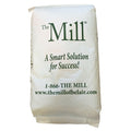 Bag of 'The Mill' with branding and contact information on a white background