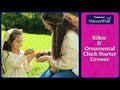 A link to an informational video about Nutrena NatureWise Silkie and Ornamental Starter Grower Feed with a lady and a little girl holding chicks in a grassy field. This link goes to YouTube.com.
