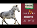 An informational video on 
Nutrena Empower Boost Horse Supplement with a spotted horse running. This link leads to YouTube.com.