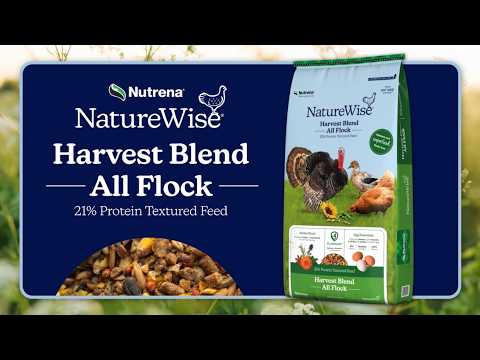 An informational video on 
NatureWise Harvest Blend All Flock Textured Feed. This link leads to YouTube.com.