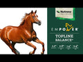 An informational video on 
Nutrena Empower Topline Balance Diet Balancer with a brown horse running. This link leads to YouTube.com.