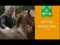 An informational video on 
Nutrena SafeChoice Mare & Foal with a woman petting a foal. This link leads to YouTube.com.