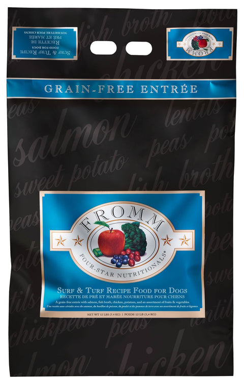 Bag of Fromm Surf and Turf Dry Dog Food