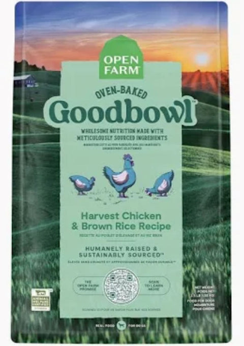 Open Farm Oven-Baked Goodbowl Harvest Chicken and Brown Rice Dog Food 22lb.