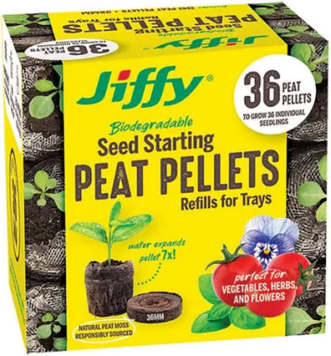 Box of 36 Count Jiffy Peat Pellets for Seed Starting