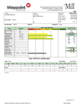 Soil testing sheet from The Mill for laboratory soil analysis, showing detailed test results and data entries.