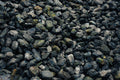 Close-up of dark gray gravel stones