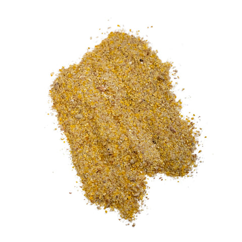 A 50 lb bag of The Mill Breeder #7 Pig Feed, a high-quality pig feed with branding and product label visible.