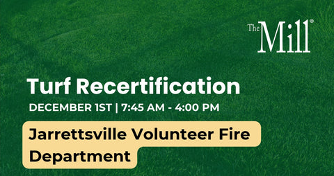 Promotional flyer for the turf recertification at jarrettsville volunteer fire department