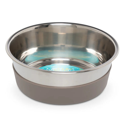 Heavy Gauge Stainless Steel Dog Bowl with Non-Slip Silicone Base – Large, 4.5 Cups