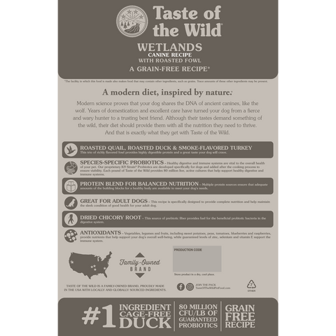 Taste of The Wild Wetlands Canine Formula with Roasted Fowl