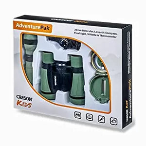 Carson AdventurePak Containing 5x30 Binocular, Lensatic Compass, Flashlight