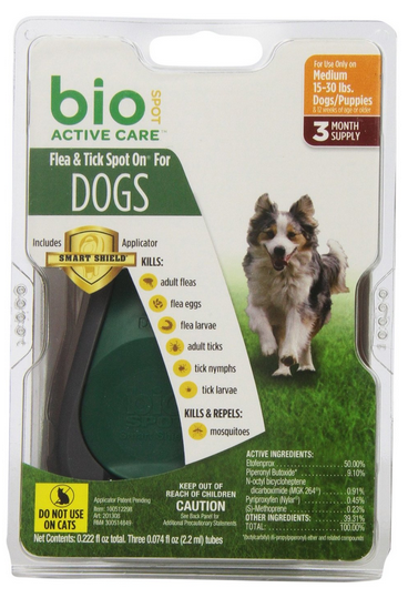 Bio Spot Active Care Flea and Tick Spot for Medium dogs