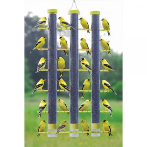 Songbird Essentials Yellow Finches Favorite 3 Tube Feeder